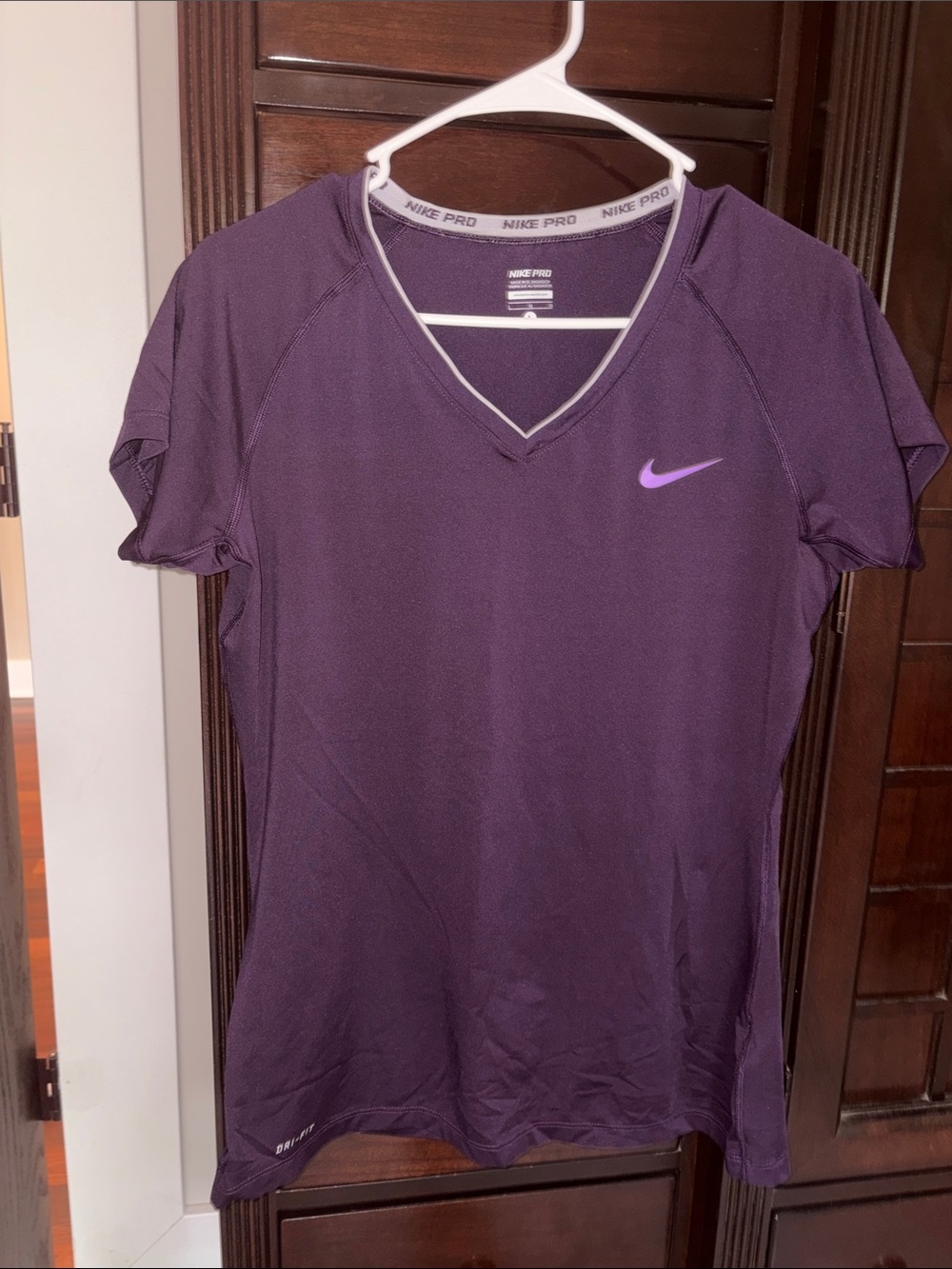 Nike Women's Deep Purple V-Neck Dri-FIT Performance Tee